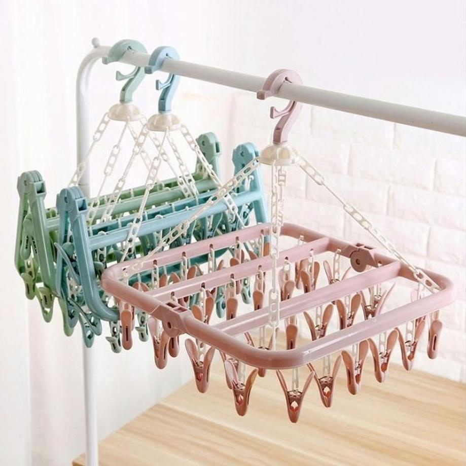 Baby Clothing Hanging Rack - 1 pc 32 clips pliant vêtements