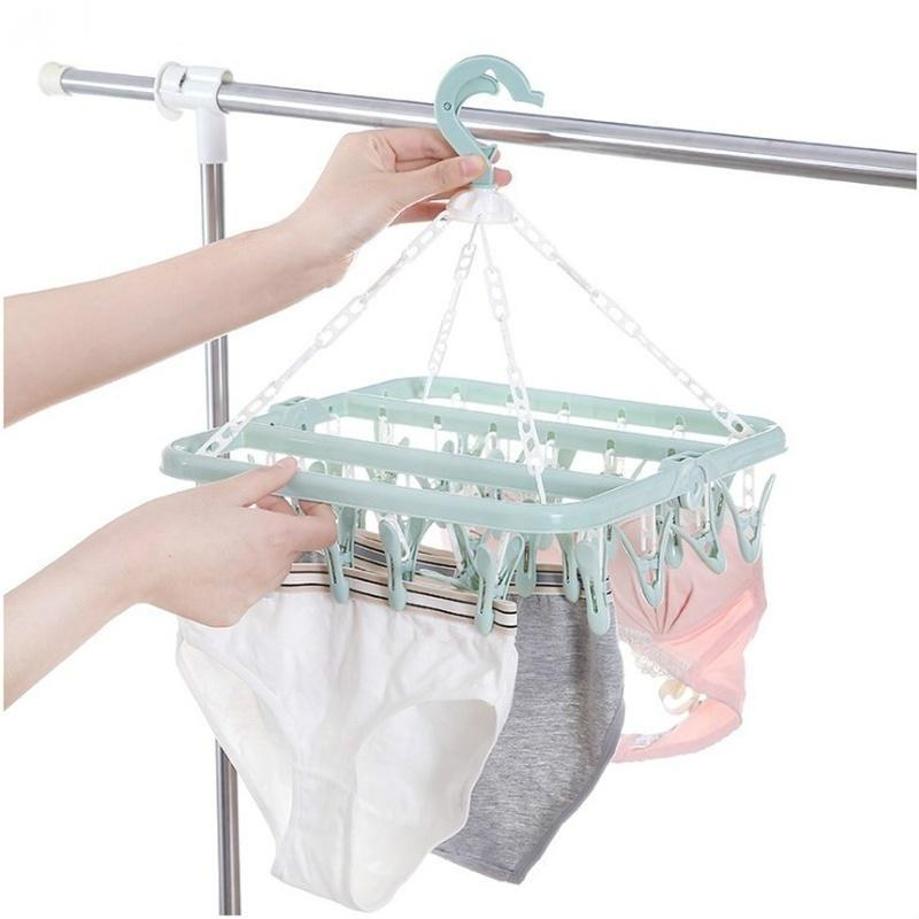 1 pc 32 clips pliant vêtements - Baby Clothing Hanging Rack avis et prix